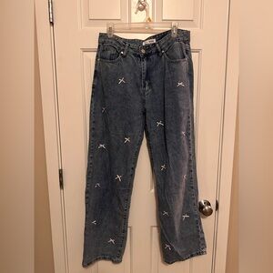 🦃women’s love Soho coquette bowtie, denim jeans, size 13